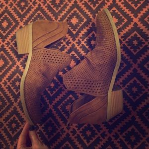 Suede Laser-Cut Booties